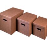 باکس چرمی داخل کمد لباس رنگ شتری سایز L43*W33*H20 فانتونی کد J602