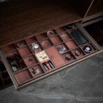 سینی مشبک چرمی ریلی داخل کمد لباس رنگ موکا قرمز فرنچ استایل سایز 90 فانتونی کد J912