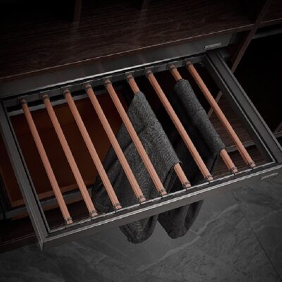 رک ریلی جای شلوار داخل کمد لباس رنگ طوسی نارنجی طرح فرنچ استایل سایز 90 فانتونی کد J934