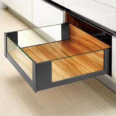 ریل بدنه دار اسلیم شیشه اینر 40 کیلوگرمی نوک مدادی با فرانت شیشه ارتفاع 193 میلیمتر عمق 30 فانتونی کد B526