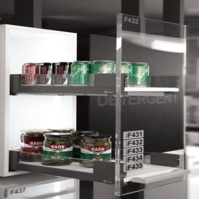 سوپر لردر زیر صفحه اسلیم شیشه دو طبقه با عمق 40 و عرض ازاد فانتونی کد F433