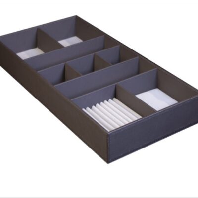 باکس زیور آلات چرم کامپکت داخل کشو سری 1 رنگ موکا سایز 60 فانتونی کد J664