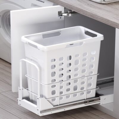 سبد البسه چرک کف ریل آرام بند با قابلیت نصب روی درب ملونی  کد 9153