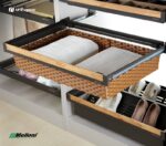 سبد حصیری ریلی داخل کمد با فرانت چوب Neka Wood Series یونی هوپر کد WS4141 - Image 2