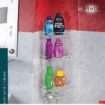 هولدر جای شامپو و صابون کنج حمام طرح قلب ( 2 _ 3 طبقه ) پلاتین کد 7112_7122