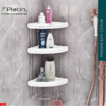 هولدر جای شامپو و صابون کنج حمام طرح پارامیس ( 2 _ 3 طبقه ) پلاتین کد 7113_7123