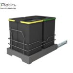 سطل زباله ریلی 2 مخزنه 40 لیتری اکو پلاتین کد 3634