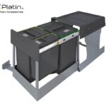 سطل زباله ریلی 3 مخزنه 36 لیتری لینک دار پلاتین کد 3656
