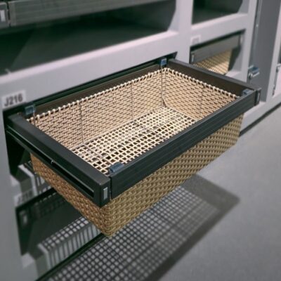 سبد حصیری ریلی داخل کمد لباس رنگ مشکی ABS سایز 90 فانتونی کد J216