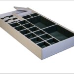 باکس زیور آلات چرم کامپکت داخل کشو سری 4 رنگ خاکی سایز 60 فانتونی کد J650