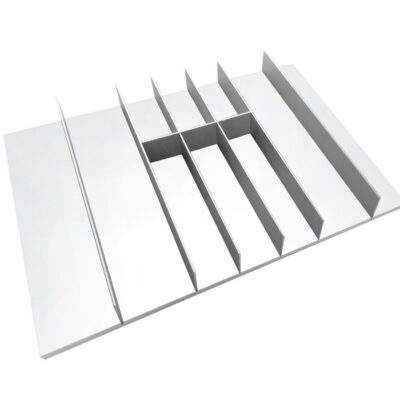 جای قاشق و چنگال سفید با تقسیم کننده آلومینیومی ثابت ریل دبل باکس عرض 60 فانتونی کد O262