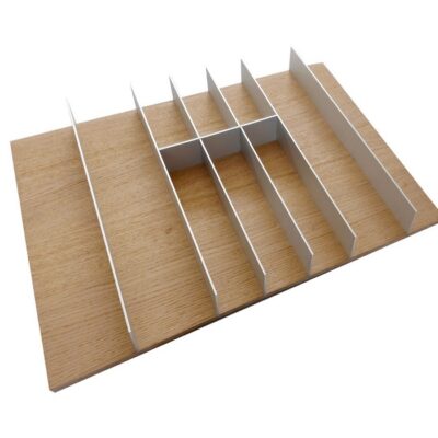 جای قاشق و چنگال چوبی با تقسیم کننده ی آلومینیومی ثابت ریل دبل باکس عرض 60 فانتونی کد O242