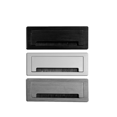 قاب داکت لولایی آلومینیومی رومیزی با درب آرامبند مشکی عمق 25mm , طول 200mm , عرض 90mm فانتونی کد T344