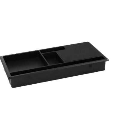 قاب داکت پلاستیکی رومیزی  با جای قلم و خودکار بدون سوکت مشکی عمق 25mm , طول 225mm , عرض115mm فانتونی کد T348