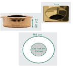 قاب داکت مربع رومیزی رنگ گلد آنودایز عمق 22mm ,قطر 70mm  فانتونی کد T380