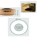قاب داکت مربع رومیزی رنگ گلد آنودایز عمق 22mm ,قطر 70mm  فانتونی کد T380