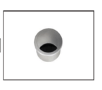 قاب داکت مربع رومیزی pvc رنگ مشکی پودری عمق 24mm , قطر 95mm فانتونی کد T390 - Image 2