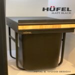 سطل زباله تک مخزن تمام مشکی مات متال وود HUFEL