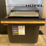 سطل زباله دو مخزن مشکی یخی متال وود HUFEL