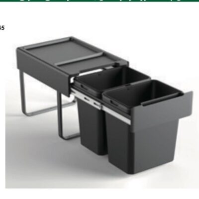 سطل چند منظوره توکار متصل به کف دو سطلی جهت یونیت عرض 45 سانتیمتر فانتونی کد Q545