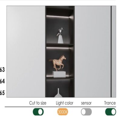 چراغ LED انتهای شلف چوبی با نور دو طرفه عرض 120 سانتیمتر فانتونی کد N665