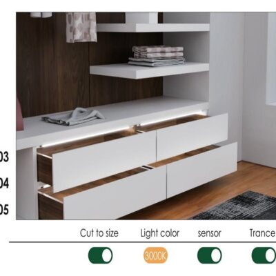 چراغ LED داخل کمد و کشو با تابش نور از جلو عرض 90 سانتیمتر فانتونی کد N704