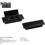پریز توکار دو سوکت مدل SLIM مشکی ملونی کد 10102