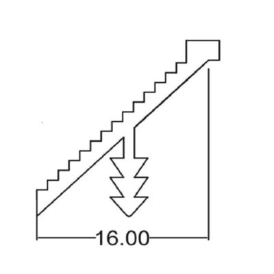 پروفیل دور درب 1.6 سانتی متر آلومینیومی مشکی آنودایز مورب  با عرض 3 متری فانتونی کد I040