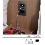هاب شارژ به همراه کابل شارژ 80 سانتیمتری رنگ مشکی مدل Teno یک پورت USB و یک پورت تایپ C فانتونی کد N369